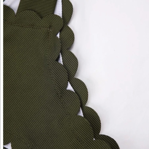Army Green One Piece Cut Out Swimsuit - Picture 5 of 6